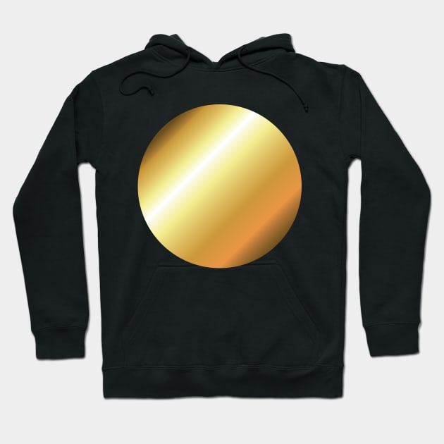 Gold Gradient Metallic Circle Futuristic Hoodie by Inogitna Designs